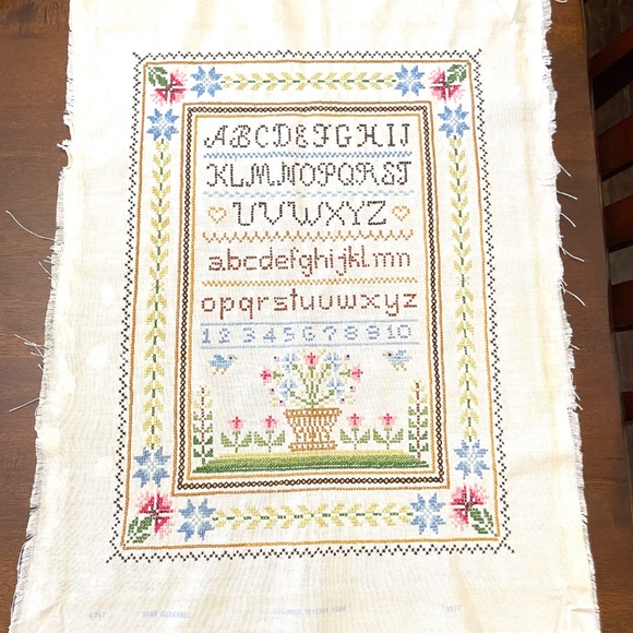 Vintage Columbia Minerva Gutierrez Cross Stitch Alphabet Sampler Unframed 77 - Picture 1 of 16